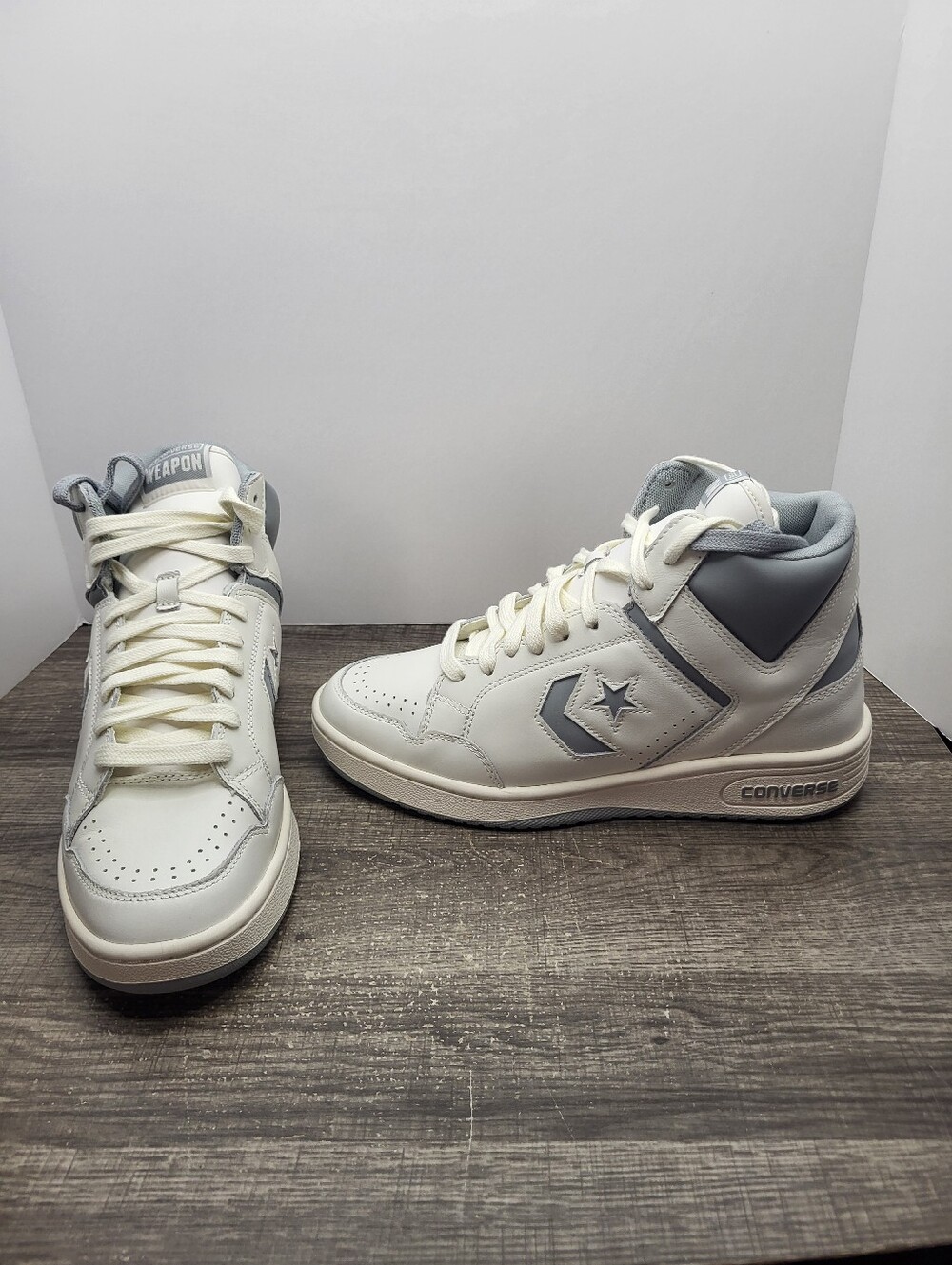 Converse Weapon White Ash Grey Old Money A04397C Larry Bird Mens Size 9 New